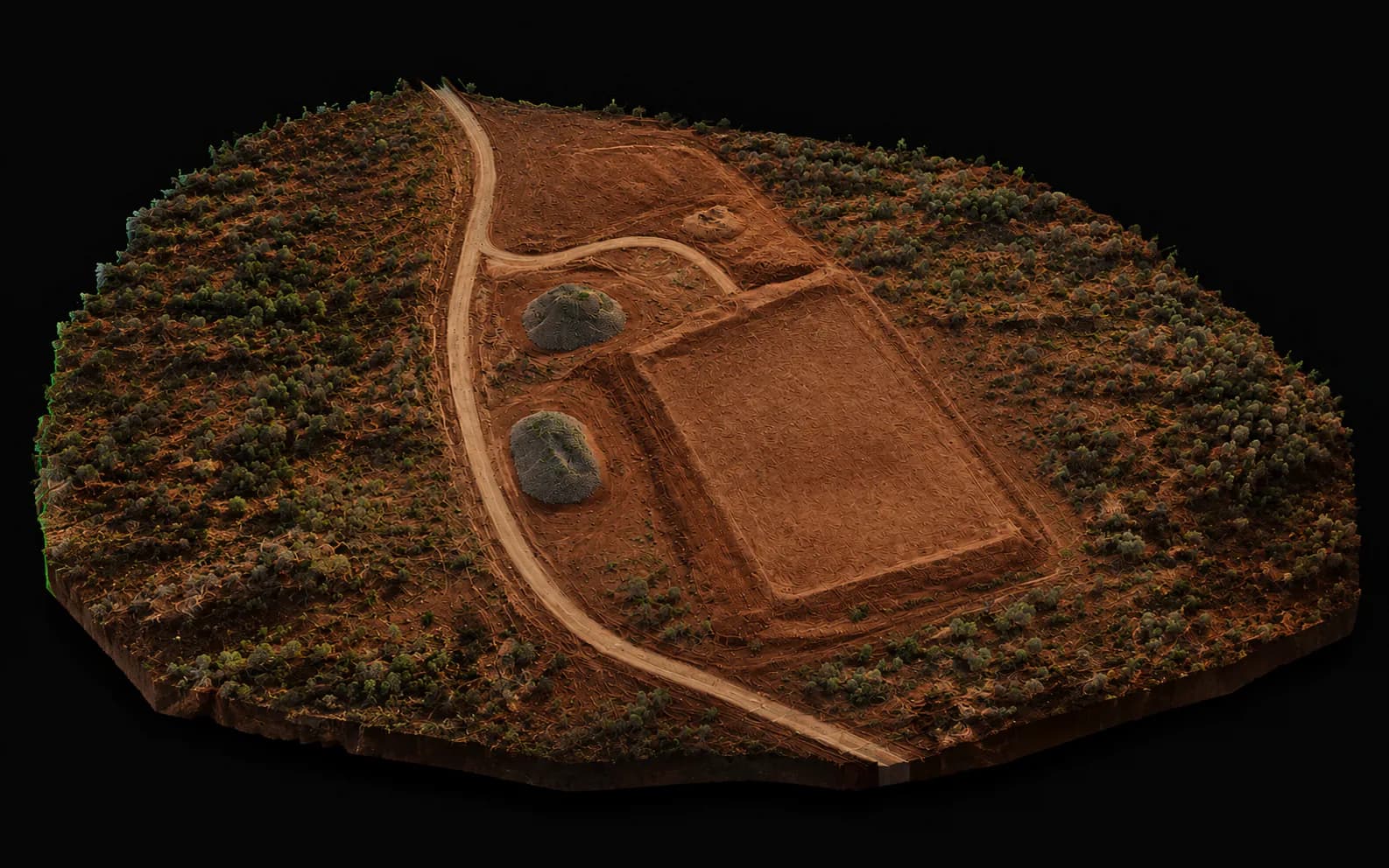 Textured 3D photogrammetry model of an NT project site